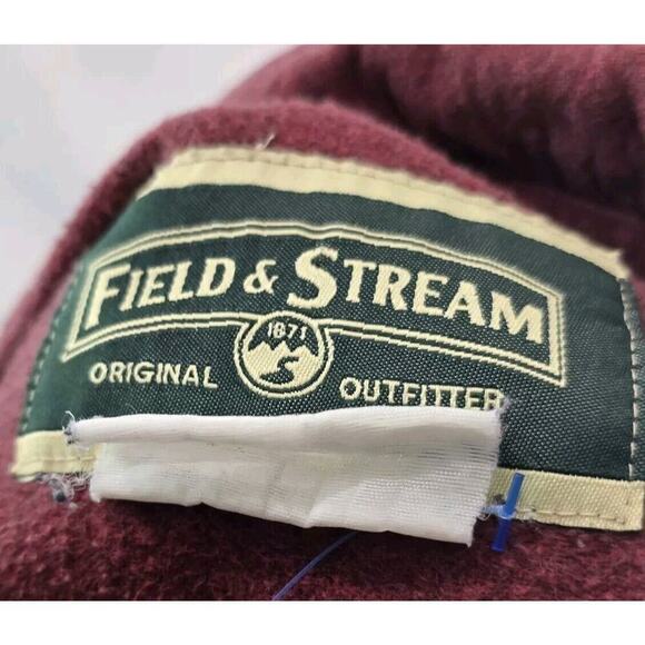 Field & Stream Shirt Mens Large Red Button Flannel Heavyweight Shacket Chamois - Picture 3 of 9